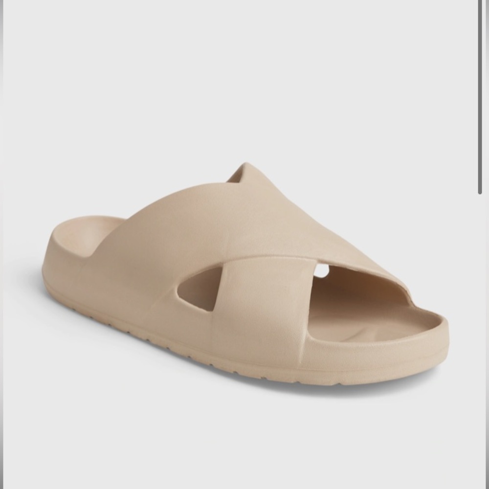 GAP Beige Crisscross Slide Sandals - Picture 10 of 12